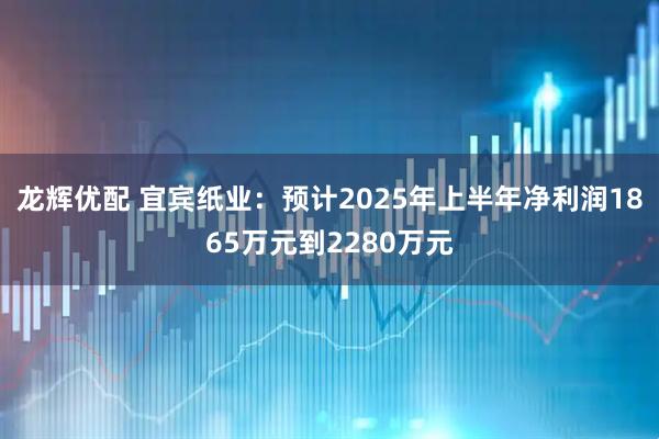 龙辉优配 宜宾纸业：预计2025年上半年净利润1865万元到2280万元