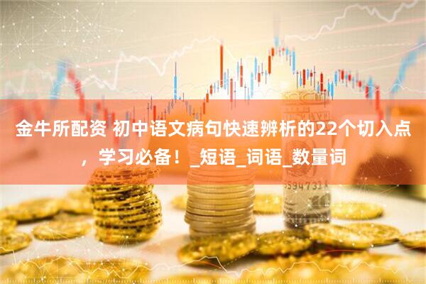 金牛所配资 初中语文病句快速辨析的22个切入点，学习必备！_短语_词语_数量词